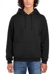Men's Black Hooded Pullover Sweatshirt, X-Large