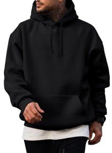 Men’s Big & Tall Casual Hoodie - Black