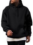 Men’s Big & Tall Casual Hoodie - Black