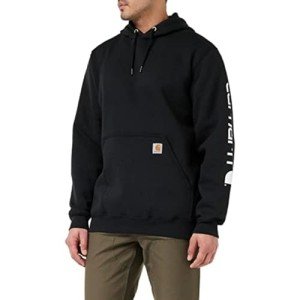 Carhartt Men's Black Hoodie with Logo - Large