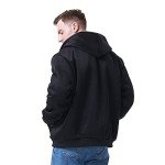 Men's Black Full Zip Fleece Hoodie with Pockets