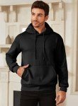 Men’s Big & Tall Casual Hoodie - Black