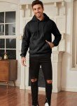 Men’s Big & Tall Casual Hoodie - Black