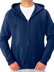 Men's Navy Full Zip Hooded Sweatshirt - Plus Size