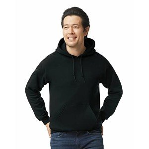 Gildan Men's Black Fleece Hooded Sweatshirt, Large