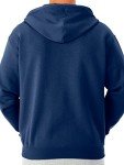 Men's Navy Full Zip Hooded Sweatshirt - Plus Size