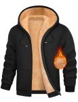 Men's Black Sherpa Lined Fleece Hoodie