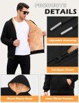 Men's Black Sherpa Lined Fleece Hoodie