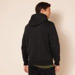 Men's Black Sherpa-Lined Pullover Hoodie - XL