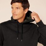 Men's Black Sherpa-Lined Pullover Hoodie - XL