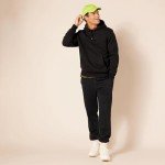 Men's Black Sherpa-Lined Pullover Hoodie - XL