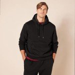 Men's Black Sherpa-Lined Pullover Hoodie - XL