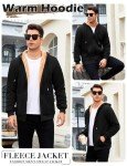 Men's Black Sherpa Lined Fleece Hoodie