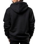 Men's Black Sherpa Lined Full Zip Hoodie