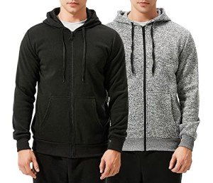 Men's 2-Pack Full Zip Hoodies - Black/Grey