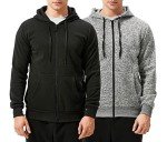 Men's 2-Pack Full Zip Hoodies - Black/Grey