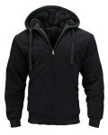 Men's Black Sherpa Lined Full Zip Hoodie
