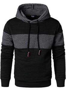 Men's Plaid Hooded Sweatshirt - Dark Grey