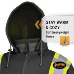 Men's Hi Vis Safety Zip-Up Hoodie - Black