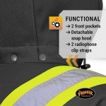 Men's Hi Vis Safety Zip-Up Hoodie - Black