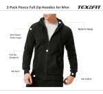 Men's 2-Pack Full Zip Hoodies - Black/Grey