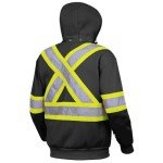 Men's Hi Vis Safety Zip-Up Hoodie - Black