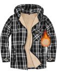 Oleda Men's Fleece Plaid Jacket with Hood