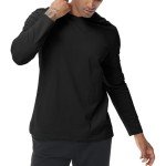 Men's Lightweight Long Sleeve Pullover Hoodie - Black