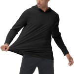 Men's Lightweight Long Sleeve Pullover Hoodie - Black