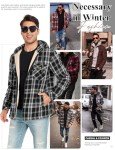 Oleda Men's Fleece Plaid Jacket with Hood