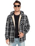 Oleda Men's Fleece Plaid Jacket with Hood