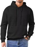 JMIERR Men's Retro Plaid Hooded Sweatshirt Black