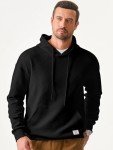 JMIERR Men's Retro Plaid Hooded Sweatshirt Black