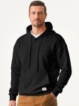 JMIERR Men's Retro Plaid Hooded Sweatshirt Black