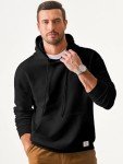 JMIERR Men's Retro Plaid Hooded Sweatshirt Black