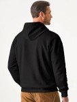 JMIERR Men's Retro Plaid Hooded Sweatshirt Black