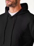 JMIERR Men's Retro Plaid Hooded Sweatshirt Black