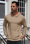 Men's Slim Fit Lightweight Pullover Hoodie - Khaki