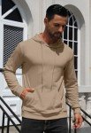 Men's Slim Fit Lightweight Pullover Hoodie - Khaki