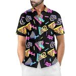 Funny Vintage 80s Hawaiian Button-Up Shirts for Men