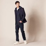 Men's Lightweight Full-Zip Hooded Sweatshirt - Dark Navy