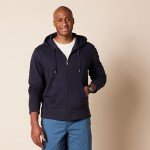 Men's Lightweight Full-Zip Hooded Sweatshirt - Dark Navy