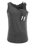 Men's Adaptive Tearaway Snap Tanks - Dark Grey