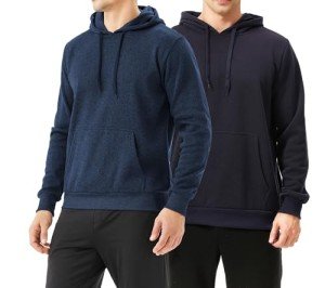 Men’s Fleece Hoodies 2-Pack - Navy/Blue Melange