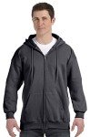Hanes Men's Heavyweight Full Zip Fleece Hoodie – Black