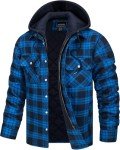 Men's Sherpa Fleece Lined Hooded Flannel Jacket