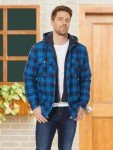 Men's Sherpa Fleece Lined Hooded Flannel Jacket