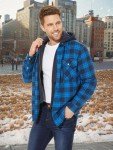 Men's Sherpa Fleece Lined Hooded Flannel Jacket