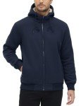 TACVASEN Men's Heavyweight Fleece Zip Hoodie - Navy