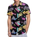 Funny Vintage 80s Hawaiian Button-Up Shirts for Men
